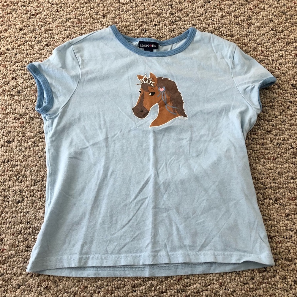 Limited Too Light Blue Horse Princess Tee